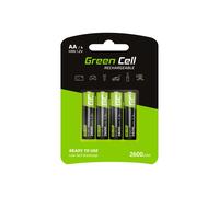 Green Cell GR01 Pack de 4 Piles Rechargeables AA NiMH 1.2V 2600mAh - Dimensions 1.45cm x 50.5mm