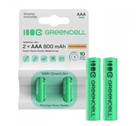 Green Cell GR08 : Lot de 2 Piles Rechargeables AAA NiMH 1.2V 800mAh, Température de Fonctionnement -20°C à 60°C