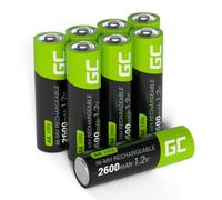 Green Cell Piles Rechargeables AA 2600 mAh 1.2V - Lot de 8, Batteries Ni-MH Haute Capacité, Faible Auto-décharge, Prêtes à l'emploi, Idéales pour Caméra, Télécommande, et Appareils Électroniques
