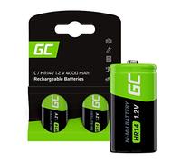 Green Cell Piles Rechargeables HR14 1.2V 4000 mAh 1.2V, Batteries Ni-MH Pré-chargées, Écologiques et Durables, pour Appareils Électroniques, Télécommande, Caméra, et Plus