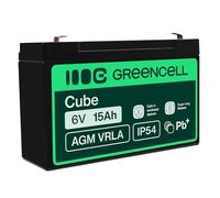 Green Cell Pro Rechargeable Batterie AGM 6V 15Ah accumulateur au Gel Plomb Cycles sans Entretien VRLA Battery étanche Résistantes, Jouets, Installations d'alarme, Véhicules pour Enfants AGM40