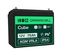 Green Cell Rechargeable Batterie AGM 12V 75Ah accumulateur au Gel Plomb Cycles sans Entretien VRLA Battery étanche Résistantes, Jouets, Installations d'alarme, Véhicules pour Enfants
