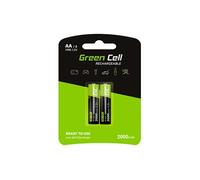 green cell rechargeable batteries 2x aa hr6 2000mah