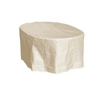 GREEN CLUB Housse de Protection Table Ovale de Jardin Haute qualité Polyester L180 x l 110 x h 70 cm Couleur Beige
