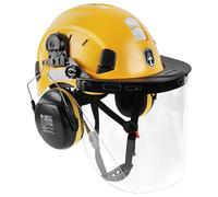 GREEN DEVIL Casque de Protection pour tronçonneuse, Casque de Protection forestière, Casque de sécurité avec Protection auditive et visière 3 en 1