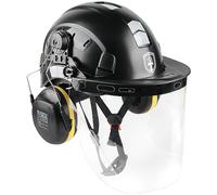 GREEN DEVIL Casque de Protection pour tronçonneuse, Casque de sécurité avec Protection auditive, kit de Casque résistant aux Chocs, Ventilation Confortable Casque de Travail