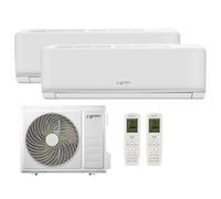 Green Electric Plus Climatiseur Dual Split 9000+12000 BTU, Wi-Fi, R32, Efficacité Énergétique A++/A+, 2 Unités Intérieures et 1 Extérieure, Télécommande, Contrôle Via Application, Basse Consommation