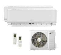 Green Electric Plus Climatiseur Dual Split 9000+18000 BTU, Wi-Fi, R32, Efficacité Énergétique 2 Unités Intérieures et 1 Extérieure, Télécommande, Contrôle Via Application, Basse Consommation