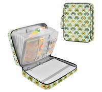 Green Frog Pochette à fermeture éclair 3 anneaux 6 onglets 500 feuilles Organiseur pour l'école, le travail et le bureau