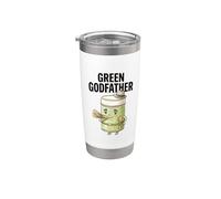 Green Godfather Matcha Fan Citation Tea Humour Squad Culture Dad Gobelet isotherme en acier inoxydable double paroi