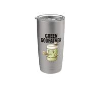 Green Godfather Matcha Fan Citation Tea Humour Squad Culture Dad Gobelet isotherme en acier inoxydable double paroi