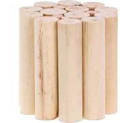 Green Harmony Tabouret pour plantes en bois rond Tourné pour pots de fleurs et jardinières - Support pour plantes - Dimensions : 20 x 20 cm - Table pour plantes naturelles 2.0