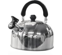Green Haven Bouilloire Inox Camping Sifflante - Vintage, Gaz & Induction | COMPATIBLE TOUS FEUX: théière · 2 litres · poêle à bois · rechaud · randonnée · voyage · lave-vaisselle