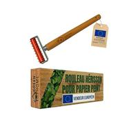 Green Home | Rouleau hérisson pour papier peint | 150 mm | Picots inox 7 mm | Manche en bois | Perforateur papier peint professionnel