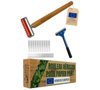 Green Home | Set Perforateur de papier peint | Rouleau à picots pour perforer le papier peint | Rouleau hérisson + grattoir à peinture + lames rechange