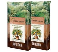 Green Home Terre pour Agrumes 36L - Terreau Plantes Méditerranéennes | Engrais à Libération Lente | Perlite, Fibre de Coco & Humus | pour Jardin & Pots, pH 5,9
