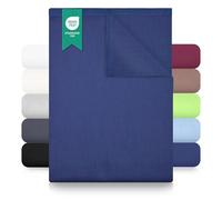 Green Mark Drap Plat 100% Coton - Drap Classique sans élastique, Doux pour la Peau, Facile d’Entretien, Lavable à Haute température - Bleu Marine - 270x290 cm