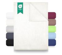 Green Mark Drap Plat 100% Coton - Drap Classique sans élastique, Doux pour la Peau, Facile d’Entretien, Lavable à Haute température - Naturel/Crème - 240x275 cm