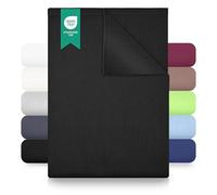 Green Mark Drap Plat 100% Coton - Drap Classique sans élastique, Doux pour la Peau, Facile d’Entretien, Lavable à Haute température - Noir - 240x275 cm