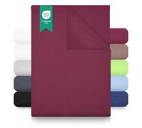 Green Mark Drap Plat 100% Coton - Drap Classique sans élastique, Doux pour la Peau, Facile d’Entretien, Lavable à Haute température - Rouge Bordeaux - 150x250 cm
