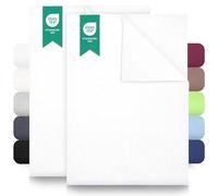 Green Mark Draps Classiques - Lot de 2 draps Plats en 100 % Coton, sans Coins élastiques, Doux pour la Peau, faciles d'entretien, lavables à Haute température - Blanc - 150x250 cm