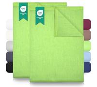 Green Mark Draps Plats Classiques - Lot de 2 draps Plats 100 % Coton, sans élastique, Doux pour la Peau, faciles d’Entretien, lavables à Haute température - Vert Pomme - 180x275 cm