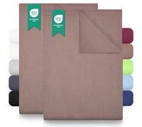 Green Mark Draps Plats Classiques - Lot de 2 draps Plats 100 % Coton, sans élastique, Doux pour la Peau, faciles d’Entretien, lavables à Haute température - Sable/Beige - 240x275 cm
