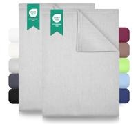 Green Mark Draps Plats Classiques - Lot de 2 draps Plats 100 % Coton, sans élastique, Doux pour la Peau, faciles d’Entretien, lavables à Haute température - Gris Argenté - 180x275 cm