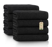 Green Mark Lot de 8 Serviettes 100% Coton, Douces et absorbantes, de qualité supérieure pour Salle de Bain, Spa et Fitness, 50 x 100 cm, Noir