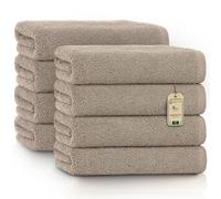 Green Mark Serviettes - Lot de 8 pièces - 100% Coton, Douces et Ultra-Absorbantes, Qualité Premium pour Salle de Bain, Spa et Salle de Sport, 50 × 100 cm, Sable/Beige