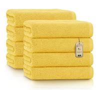 Green Mark Serviettes - Lot de 8 pièces - 100% Coton, Douces et Ultra-Absorbantes, Qualité Premium pour Salle de Bain, Spa et Salle de Sport, 50 × 100 cm, Jaune