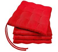 GREEN MARK Textilien Basic Lot de 4 coussins de chaise pour l'extérieur ou l'intérieur Rouge 40 x 40 cm