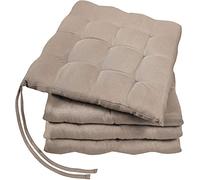 GREEN MARK Textilien Lot de 4 coussins de chaise basiques - Pour l'extérieur ou l'intérieur - 40 x 40 cm - Doux, rembourrés - Sable/beige