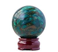 Green mica Crystal Ball Ornaments Stone Polished Seven Star Array Home Decoration Crafts,65-70mm Gemstone Stone