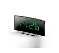 (Green) Mirror Digital Alarm Clock Temperature Date 2 Levels of Brightness Adjustment Snooze Table Clock 12/24H Night Mode LED Clock
