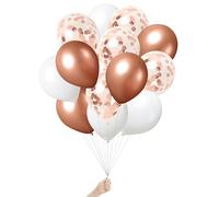 Green Paw Products - 25 ballons or rose et confettis - Ballons de fête - Respectueux de l'environnement et biodégradable - Latex 100 % naturel