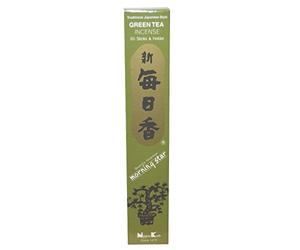 Green Tea Morning Star Nippon Kodo Kit d'encens Japonais de qualité avec 50 bâtons et un support