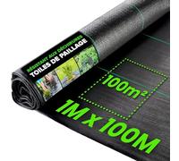 Green Thumbz Toile de Paillage 1m x 100m - Géotextile Anti Repousse Bache Jardin Anti Mauvaises Herbes en 100g/m², Résistant Aux Déchirures, Perméable à l'eau & Résiste Rayons UV