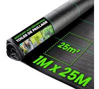 Green Thumbz Toile de Paillage 1m x 25m - Géotextile Anti Repousse Bache Jardin Anti Mauvaises Herbes en 100g/m², Résistant Aux Déchirures, Perméable à l'eau & Résiste Rayons UV