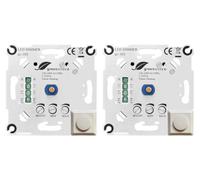 greenandco 2x Interrupteur Variateur de Lumière LED 230V 1-350W, avec cache | Variateur LED, Interrupteur va et vient, aussi pour ampoules à incandescence et halogènes, encastré, fonction Boost