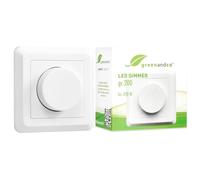 greenandco Interrupteur Variateur de Lumière LED 230V 1-200W, avec cache | Variateur LED, Interrupteur va et vient, aussi pour ampoules à incandescence et halogènes, encastré