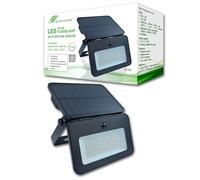 greenandco Projecteur solaire LED pour l'extérieur avec détecteur de mouvement | 1000 lm | intensité réglable sur 3 niveaux | couleur de lumière réglable 6500/4000/3000 K | IP65 | Applique murale