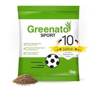 Greenato Sport Gazon a Semer 1kg Gazon de Sport et de Jeux Pelouse ≤40m² | Gazon Sportif - Rapide et Resistante, Gazon Résistant au Piétinemen, Semences de Gazon, Graines de Gazon, Graines d'herbe