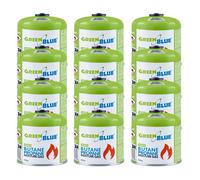 GreenBlue - 12 cartouches de gaz de 500 g pour réchaud - Certification : Pi 0437, conforme à la norme EN 417, butane-propane