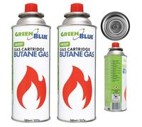 GreenBlue - 2x Bouteille de gaz - Cartouche de gaz de 227 g. Certificat : Pi 0875, conforme à la norme EN 417, butane