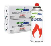 GreenBlue - 56 pièces Bouteille de gaz - Cartouche de gaz de 227 g. Certificat : Pi 0875, conforme à la norme EN 417, butane