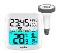 GreenBlue GB216 Station météo avec thermomètre de piscine portée 60 m capteur flottant température heure calendrier DCF
