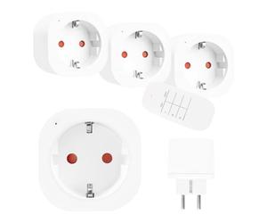 GreenBlue GB313 Kit de prise avec télécommande 3 pièces RF 30 m portée 3680 W programmable sans fil économie d'énergie pour la maison, le bureau, le garage