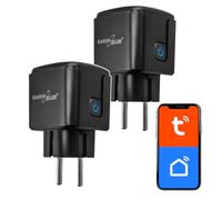 GreenBlue GB735 Prise Wi-Fi intelligente avec mesure d'énergie, 16 A, 3840 W, minuterie, horaires, protection contre les surcharges (lot de 2, noir)