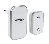 GreenBlue Kinetic Cloche sans Fil sans Pile, 38 mélodies, Blanc, portée jusqu'à 200m, IP44, GB157 W